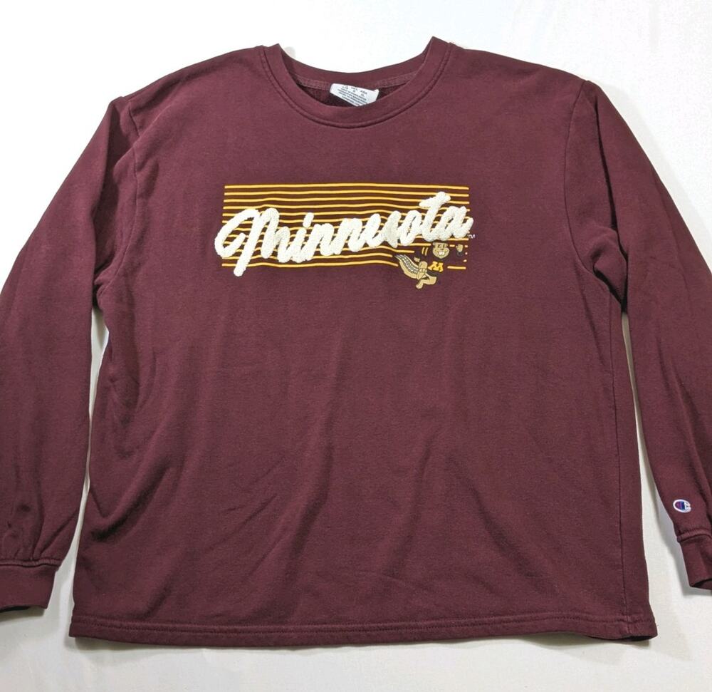 Minnesota Golden Gophers Champion Sweatshirt Womens Large Embroidered Football